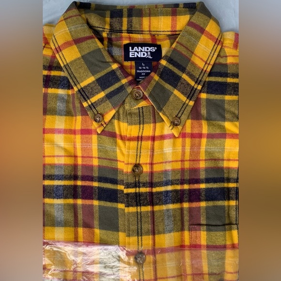 LANDSEND Men's Traditional Fit Flagship Flannel Shirt - Picture 4 of 4